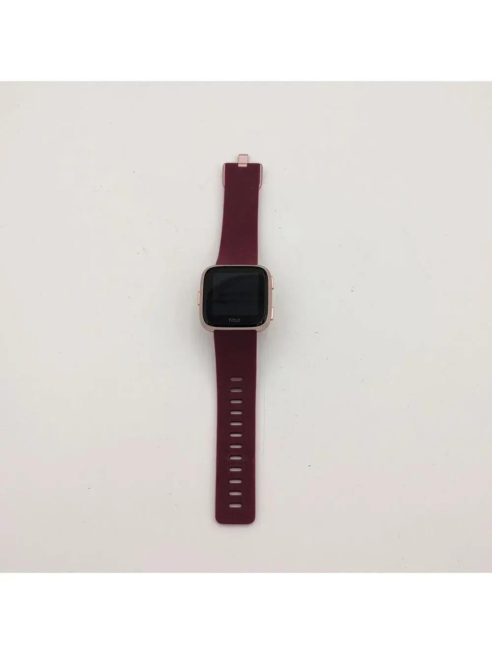 Fitbit Versa Smartwatch Rose Gold Case Burgundy Band UNTESTED